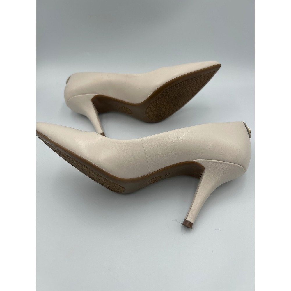 Michael Kors Dorothy Flex Pump Cream Leather Pointed Toe Stiletto Heel Size 7 - Picture 8 of 9